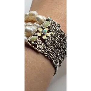 Freshwater Pearl Chain Rhinestone AB Crystal 7in